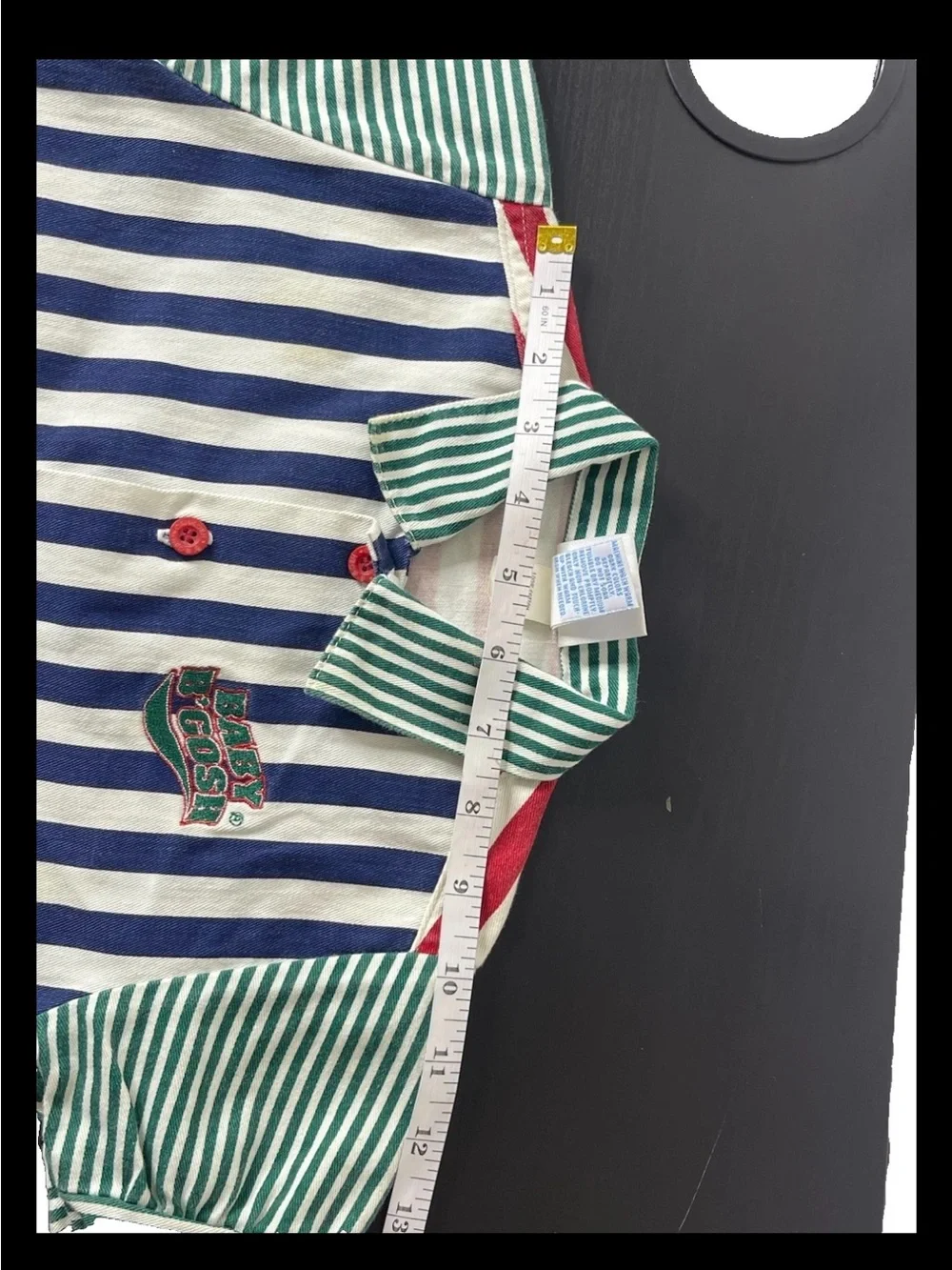 Vtg OshKosh Baby B'Gosh Romper Colorblock Multi-Stripe 18 Months USA Cotton